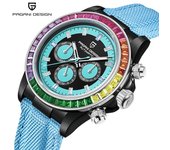 Pagani Design Reloj de pulsera para hombre, mecánico, automático, de acero inoxidable, resistente al agua, esqueleto
