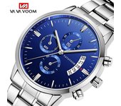 VA VA VOOM Relojes de acero inoxidable para hombres Relojes de lujo de primeras marcas de moda Vestido casual Reloj de pulsera de cuarzo Relogio masculino Relojes con calendario de negocios oro rosa/negro
