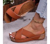 Sandalias de mujer de moda Sandalias de tacón para mujer Zapatos de verano sin cordones para mujer Sandalias de cuña Zapatillas de verano Zapatos de tacón femenino con plataforma 37 gris