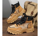 Botas de desierto de moda para hombre, botas altas informales de senderismo de otoño 2024, botas de entrenamiento al aire libre para hombre, zapatos de trabajo retro de estilo británico, Tenis 39 caqui