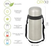 Termo Solidos y Liquidos, 1 Litro de Capacidad, Libre BPA, Acero Inoxidable, Antigoteo
