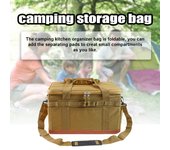 Bolsa de Camping portátil con cremallera grande, estufa antigolpes, utensilios de cocina, bolsa de transporte, multifuncional, duradera caqui