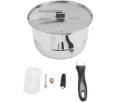Máquina para hacer palomitas de maíz de acero inoxidable para estufa con manivela, olla para palomitas de maíz a gas y eléctrica L