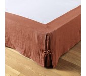 Cache-sommier  Gaïa  toutes dimensions  Gaze de Coton  - Gaïa Terracotta - 180 x 200 cm
