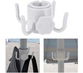 Gancho para colgar sombrilla de playa, gancho de plástico de 4 puntas para colgar toallas/sombreros/ropa/cámara/gafas de sol/bolsos, apto para playa, viajes de camping 1pcs blanco