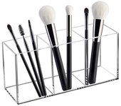 Estuche para guardar brochas de maquillaje, organizador de mesa, para pintalabios transparente, cosmético, acrílico, para guardar brochas de maquillaje.