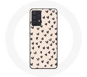 Coque pour Samsung Galaxy A13 4G / A13 4G Lite Fond de texture abstraite coeurs noirs