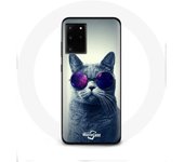 Coque pour Samsung Galaxy S11 Plus Chat avec Lunettes violettes