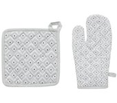 Gant + Manique imprimés 100% Coton - Gris