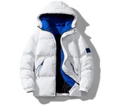 Nueva versión coreana de invierno para hombres de abrigo acolchado de algodón abrigo grueso con capucha de tendencia S caqui