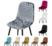 1 pieza de cubierta de tela de terciopelo brillante para silla, cubierta para silla de Bar, funda de asiento para silla de tamaño corto para sala de estar 1 Piece