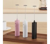 Espumador de leche eléctrico portátil, mini batidor de mano rápido para café, capuchino, batidora, licuadora de alimentos blanco