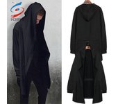 SCIONE Chaqueta Hombres Sudadera Con Capucha Manga Larga Hip Hop Manto Hombre Outwear Casual Abrigos Estándar XL negro