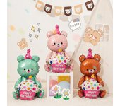 1 globo de aluminio de 31 pulgadas con forma de oso para tarta con forma de abrazo, para decoración de fiestas de cumpleaños color rosa