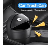 Cubo de basura para coche, organizador de residuos multifunción con tapa abatible, Mini cubo de basura automotriz a prueba de fugas para coche negro