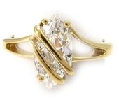 Anillo chapado en oro 'Exquise' blanco 56 blanco