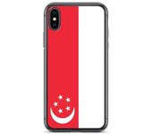 Coque pour iPhone - PIXELFORMA - iPhone XS - Drapeau de Singapour - Sopa de silicona - Diseño léger