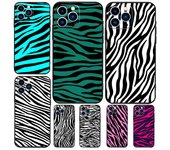 Funda con estampado de rayas de cebra para iPhone 15, 16, 14, 13, 12, 11 Pro Max, Mini Plus, XS, X, XR, contraportada iPhone 15 Plus