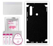 apgo Protective Skin Sticker for the back+sides compatible with Xiaomi Redmi Note 8, Full Wrap Film, Foil, Vinyl - Pattern Matte Black