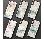 Funda de vidrio templado con lámina dorada para Samsung Galaxy S22, S20 FE, S21 5G, S10, S9 Plus, Note 10, 20 Lite Leather