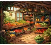 RUOPOTY-Kits de pintura por números para adultos, marco de 60x75cm, frutería, paisaje, imagen al óleo por número, decoraciones para el hogar 40x50cm NO Frame