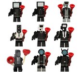 KDL818 LG1009 baño Anime dibujos animados ladrillos muñecas camarógrafo altavoz TV hombre Mini figuras de juguete de acción bloques de construcción