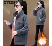 Chaqueta de felpa para mujer, edición coreana, otoño/invierno, nueva, gruesa, holgada, cálida S