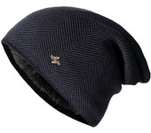 Gorro de invierno de algodón de alta calidad con pelo añadido, gorros cálidos, gorros holgados de punto para hombres y mujeres, gorros para deportes de esquí