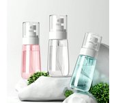 2 botellas de spray transparentes portátiles para viajes, 30/60/100 ml, atomizador de perfume, botella dispensadora, niebla, tónico, loción, botellas vacías rellenables 30ml