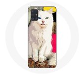 Coque pour Samsung Galaxy A71 Turc de Van Chat Blanc aux yeux bleu et jaune