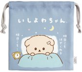 Bolsa con cordón y fuelle CA62501 San-X Ishiyowa-chan azul