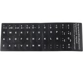 Adhesivo para teclado español, resistente al agua, fondo negro, para portátiles de 10 a 17 pulgadas, de escritorio