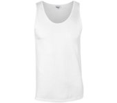 Gildan Camiseta sin mangas suave lisa para hombre L blanco