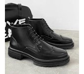 Zapatos de trabajo con plataforma estilo británico, botas brogue para hombre, talla 38-44 2024 38 negro