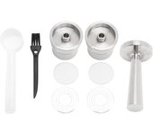 Cápsula de café reutilizable de acero inoxidable, ecológica, rellenable, filtro para café. 1 Cup+ Brush Spoon