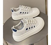 Zapatillas de deporte de plataforma casual para mujer, antideslizantes, cómodas, de piel sintética, para correr, caminar, ligeras, gruesas, con cordones, zapatos de tenis para mujer 35