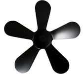 5 para ventilador de estufa de leña alimentado por calor, quemador de leña, ventilador amigable para chimenea negro