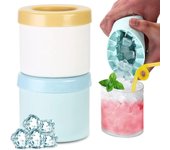 Molde de hielo de silicona de grado alimenticio, cilindro redondo, fabricación de cubitos de hielo, molde para congelar rápidamente, cubo de hielo de seguridad, taza de cocina, whisky, cerveza 1PCS gris