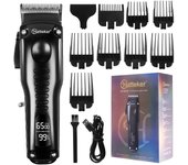 Hatteker Cortadora de cabello para hombres, cortadora de cabello profesional inalámbrica y con cable para peluquero, recortadora de barba recargable