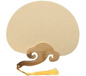 Mini abanico de papel en blanco, pequeño, ligero, portátil, con mango ergonómico, diseño de borla, abanico chino para fiesta