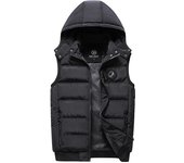 Chaleco cálido de invierno para hombre, chaqueta con capucha de algodón, chaleco con cremallera para hombre, otoño para hombre XL rojo