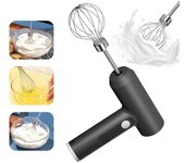 1 Uds. Mezclador de alimentos eléctrico inalámbrico, batidor de huevos portátil de 3 velocidades, batidor de masa para hornear, mezclador de crema para pasteles, herramientas de cocina negro