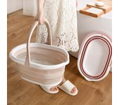 Lavabo plegable, suministros de Camping, bañera, baño de pies, pesca, lavado de coches, suministros para el hogar, accesorios, cubos de plástico para cocina color rosa
