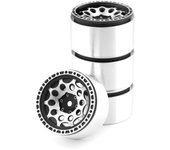 Llanta de aleación de aluminio, cubo de llantas Beadlock, 4 Uds., 2,2 pulgadas, 65x35mm, reemplazo para TRAX4 SCX10 plata