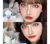 Lentes de contacto azules, 2 piezas/1 par, naturales, para uso diario, para la pupila, suaves y cómodas, para maquillaje de dama, para fiestas, moda, belleza, pupila 0.00 azul
