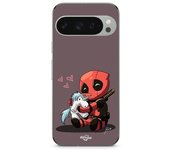 Coque - MANIACASE - Google Pixel 9 Pro - Bébé Deadpool avec Licorne - Souple - Noir