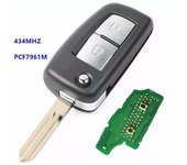 Llave electrónica ciega 4A Hitag AES PCF7961M para Nissan Qashqai X-Trail Pulsar Micra 2013-2022