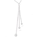 Les Trésors De Lily [P6893] - Collier Argent 'Sissi' blanc argenté (rhodié) - 80x6 mm blanco