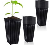 70 Uds. Macetas altas para árboles, macetas de plástico para vivero profundo, plántulas altas, plantas de flores Co