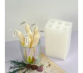 Molde de silicona para velas cilíndricas de varilla larga con 6 agujeros, ideal para hacer velas perfumadas, molde para hornear, cera hecha a mano, regalo, artesanía, decoración del hogar